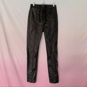 Tie front black skinny’s